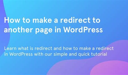 How to make a redirect to another page in WordPress